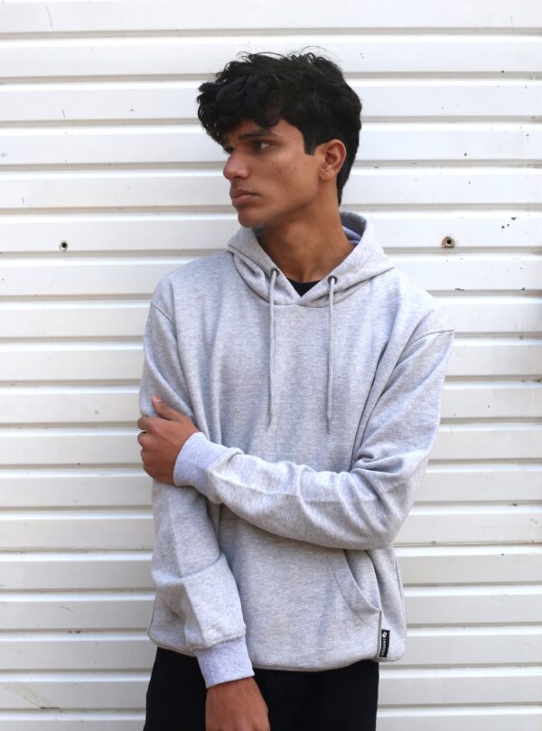 White Cotton Fleece Hoodie