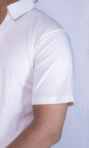 Stylish off-white polo top