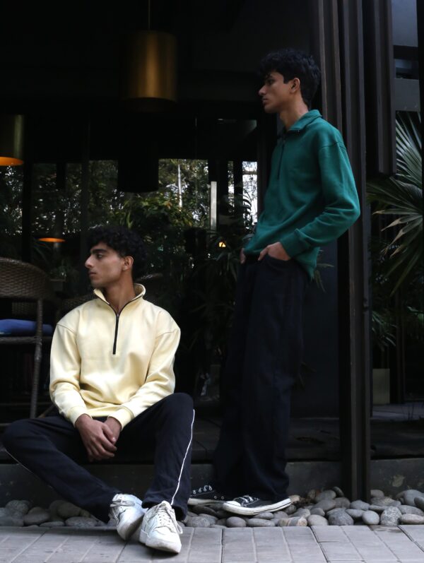 Cream and green sweatshirt
