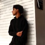 Black Cotton Fleece Hoodie