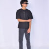 Black Oversized Drop Shoulder
