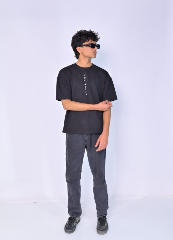 Black Oversized Drop Shoulder