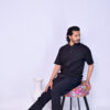 Men's black knit shirt
