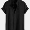 Black rib knit shirt