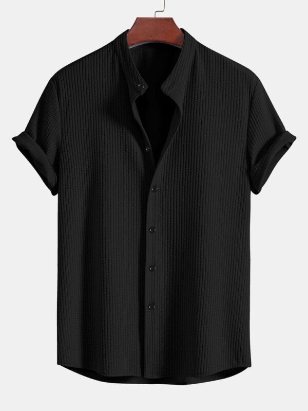 Black rib knit shirt